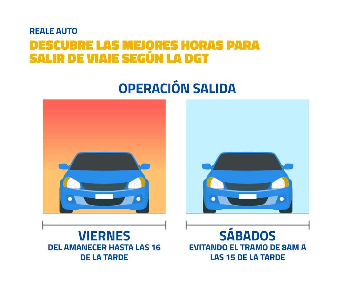 REALESegurtorme's tweet photo. Cada vez que se acerca el día de irnos de viaje por carretera siempre realizamos a nuestra pareja la misma pregunta: ¿A qué hora nos vamos mañana? Te damos la respuesta de la DGT en función de que dia quieras viajar https://t.co/Ht0dsgzQL8