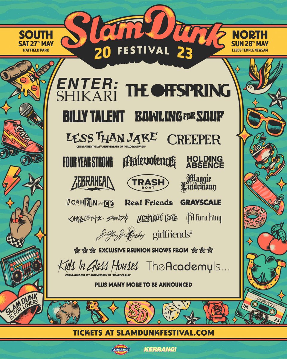 enterrob's tweet photo. I am very happy to announce that my rock troupe @ENTERSHIKARI will be headlining next year’s @SlamDunkMusic. What a weekend that will be! 
It will be nice to see our old tour buddies @BillyTalentBand again and @theoffspring were the first band I ever saw! https://t.co/U2iKGjHDp7