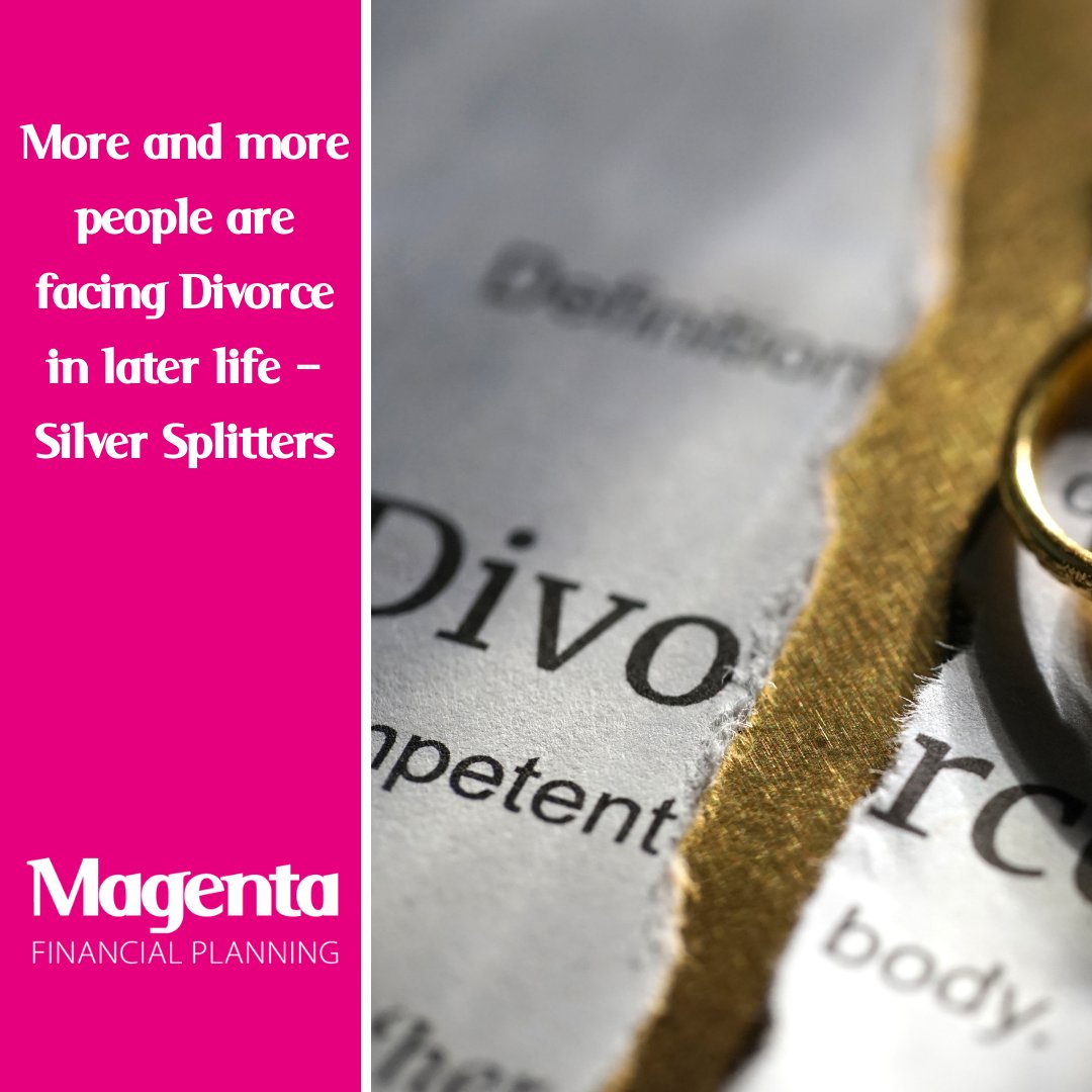 More and more of the baby boomers are getting divorced, known as ‘Silver Splitters’.
Read our blog which discusses this magentafp.com/?p=7174
#OnTheBlog #MagentaFP #FinancialPlanningUK #BridgendBusiness #PlanningForYourFuture #PlanningWithPassion #Divorce #SilverSplitter