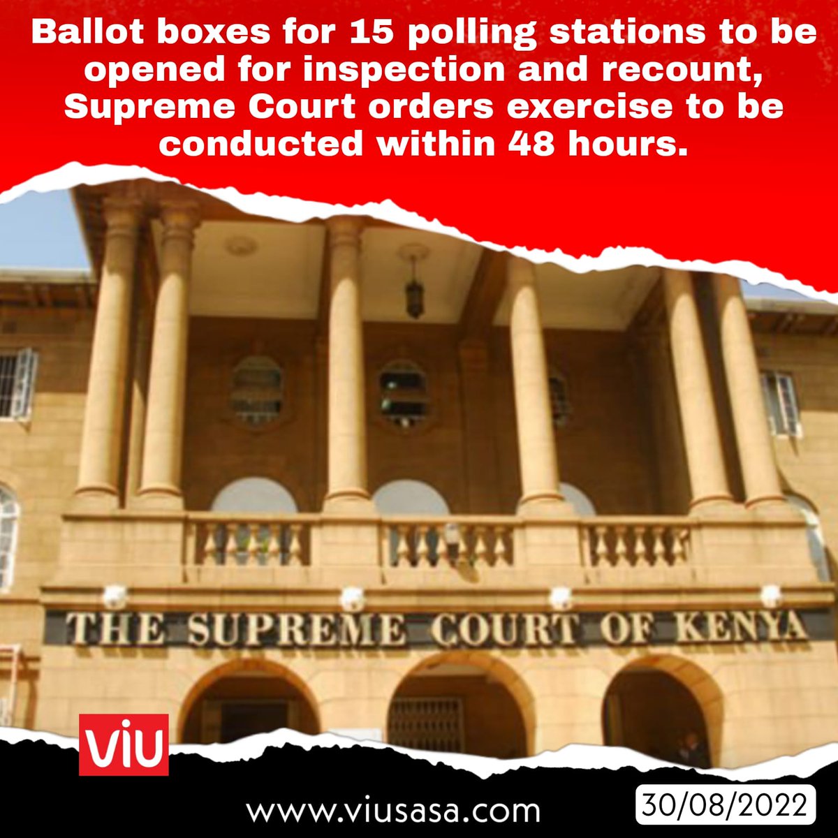 Ballot boxes for 15 polling stations to be opened for inspection and recount, Supreme Court orders exercise to be conducted within 48 hours

#supremecourtofkenya #ElectionsKE2022