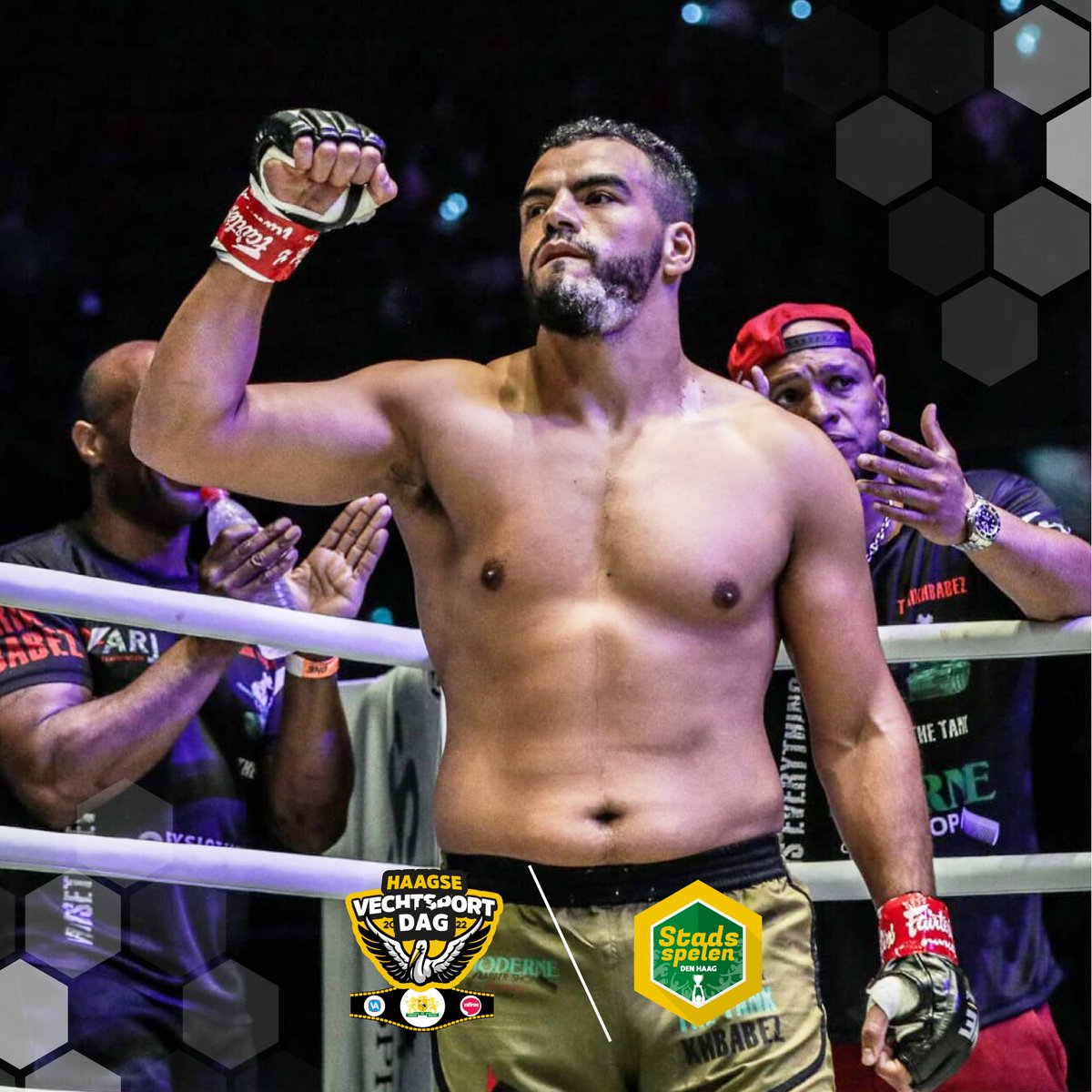 StadsspelenDH's tweet photo. Ontmoet Glory kickbokser Tarik Khbabez tijdens de Stadsspelen! 🥊 Of probeer één van de vechtsporten in de Topsporthal in de Sportcampus!

Zien we jou op 17 en 18 september? #stadsspelen #denhaag #sportcampus #zuiderpark https://t.co/sGCOpNJnyD
