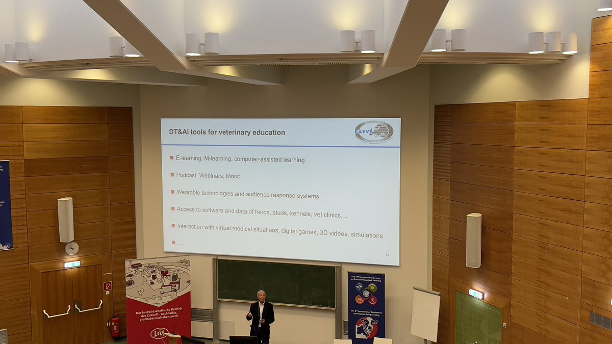 JuliaSomerdin's tweet photo. Attending two great events Precision Dairy Farming &amp; European PLF in @VetmeduniVienna on how #veterinary and #digital technology &amp; #AI can predict and manage #AnimalDiseases to benefit #HumanHealth health and #FoodSafety through public policy and broad industry collaboration. https://t.co/dGNGyLAYTG