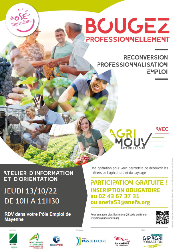 Tous à vos agendas ✍️ La prochaine information collective Nord 53 aura lieu dans votre Pôle Emploi de Mayenne le 13/10 à 10h. On vous attend nombreux pour une présentation des métiers agricoles qui recrutent 😉