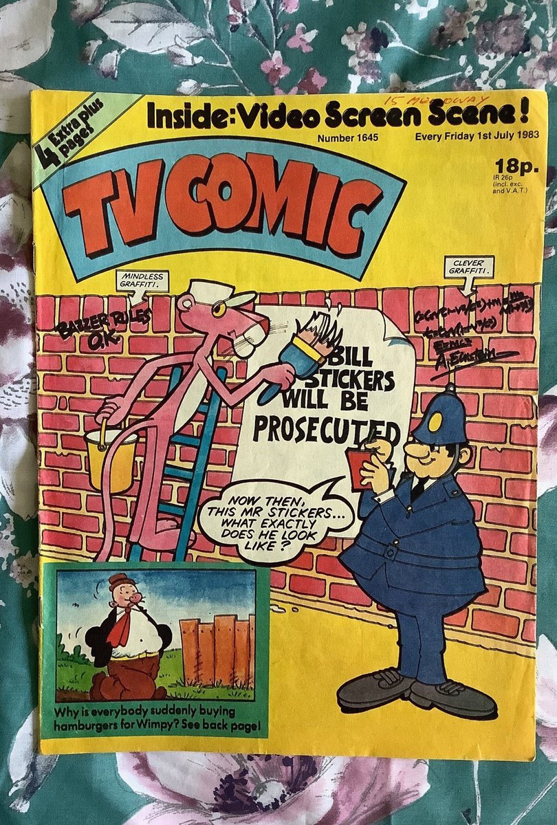 WatsonsVintage's tweet photo. NEW LISTING A Fun Retro Gift in my #etsyshop VERY RARE #Vintage From 1st July 1983 ‘TV Comic' -Stories featuring #BasilBrush , #Popeye, #LaurelAndHardy, #Roobarb etc #NostalgicBirthdayGift https://t.co/PrSIsvYXMS #Rare #Comic #1983 #PinkPanther #KenDodd #Diddymen #MrMerlin #Fun https://t.co/lERracjRyb