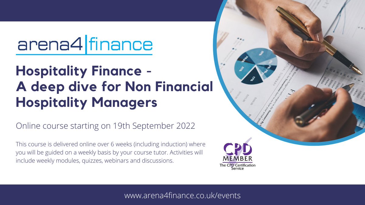 Our online course 'Hospitality Finance - A deep dive for Non Financial Hospitality Managers' is ideal for aspiring hospitality leaders of the future. To find out more, go to: arena4finance.co.uk/events #HospitalityFinance #HospitalityManagers