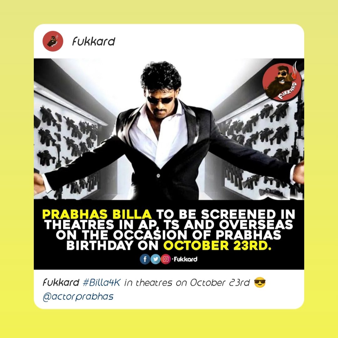 661fd3fe5e8049b's tweet photo. #Prabhas #Billa #23oct 🥳💥darling https://t.co/lvumthEUrD