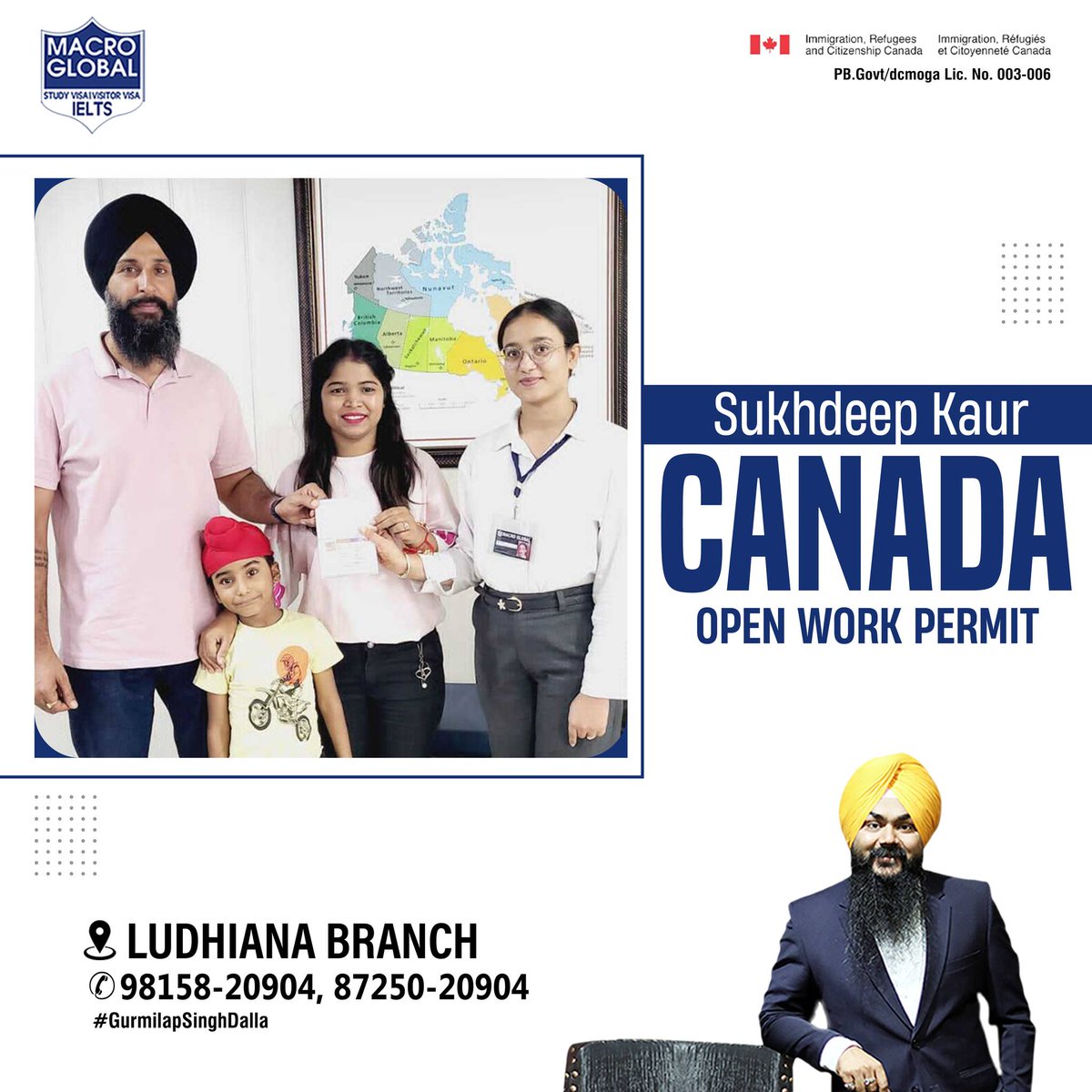gurmilap27's tweet photo. A big round of applause for Sukhdeep Kaur!
👉 She has received 🇨🇦 Canada Open Work Permit under the supervision of our #MacroGlobalLudhiana team.
Call us:
📲 87250-20904
#GurmilapSinghDalla #MacroGlobal #CanadaOpenWorkPermit #Canada #CanadaSuccess #SuccessStory #OWPGranted https://t.co/av6ALvUf4f