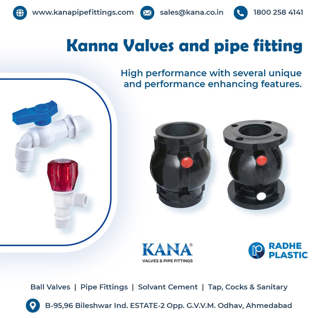 KanaValves's tweet photo. We are leading manufacturer of pvc,upvc, cpvc &amp; upvc solid ball valve taps ,solvent cement &amp; pipe fittings products in Ahmedabad,India since 2010.
https://t.co/JHSudf8jkV
#KANABRAND #kanavalves #KANApvcsolidballvalve
#pvcvalves #pp_solid_ball_valve #plasticvalves #pvcvalves
#pipe https://t.co/N7RpjYfV1p