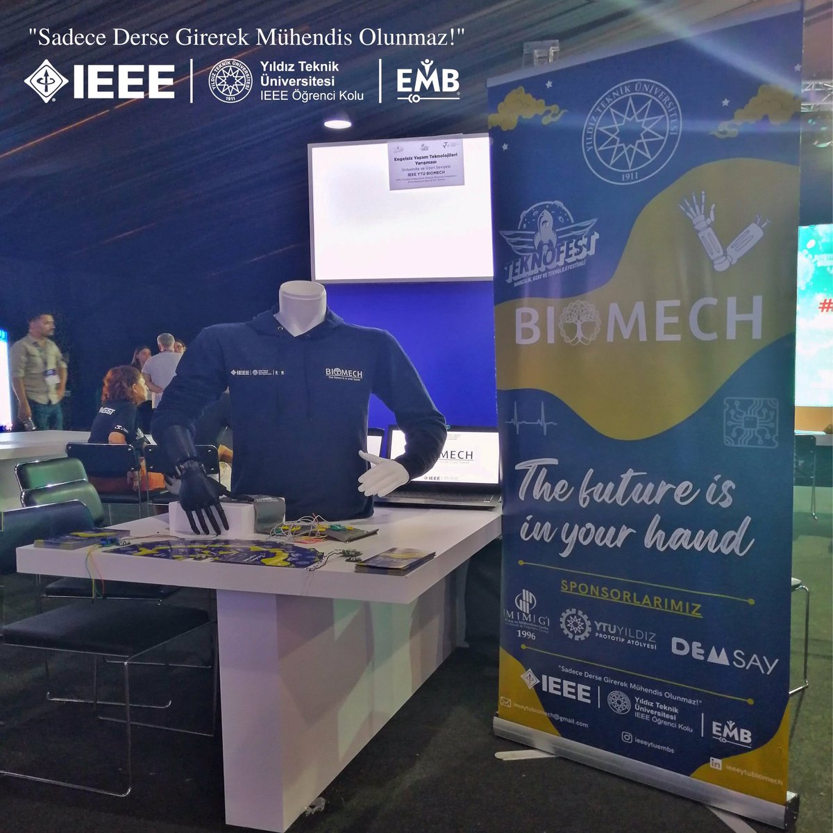 IEEE YTÜ BIOMECH SAMSUN BÜYÜK FİNALİ'NDE!
Engelsiz Yaşam Teknolojileri Yarışması'nda ilk 10'da yer alma başarısını ikinci senesinde de gösteren takımımız, Samsun'daki fuar alanına katılım sağladı.🦾