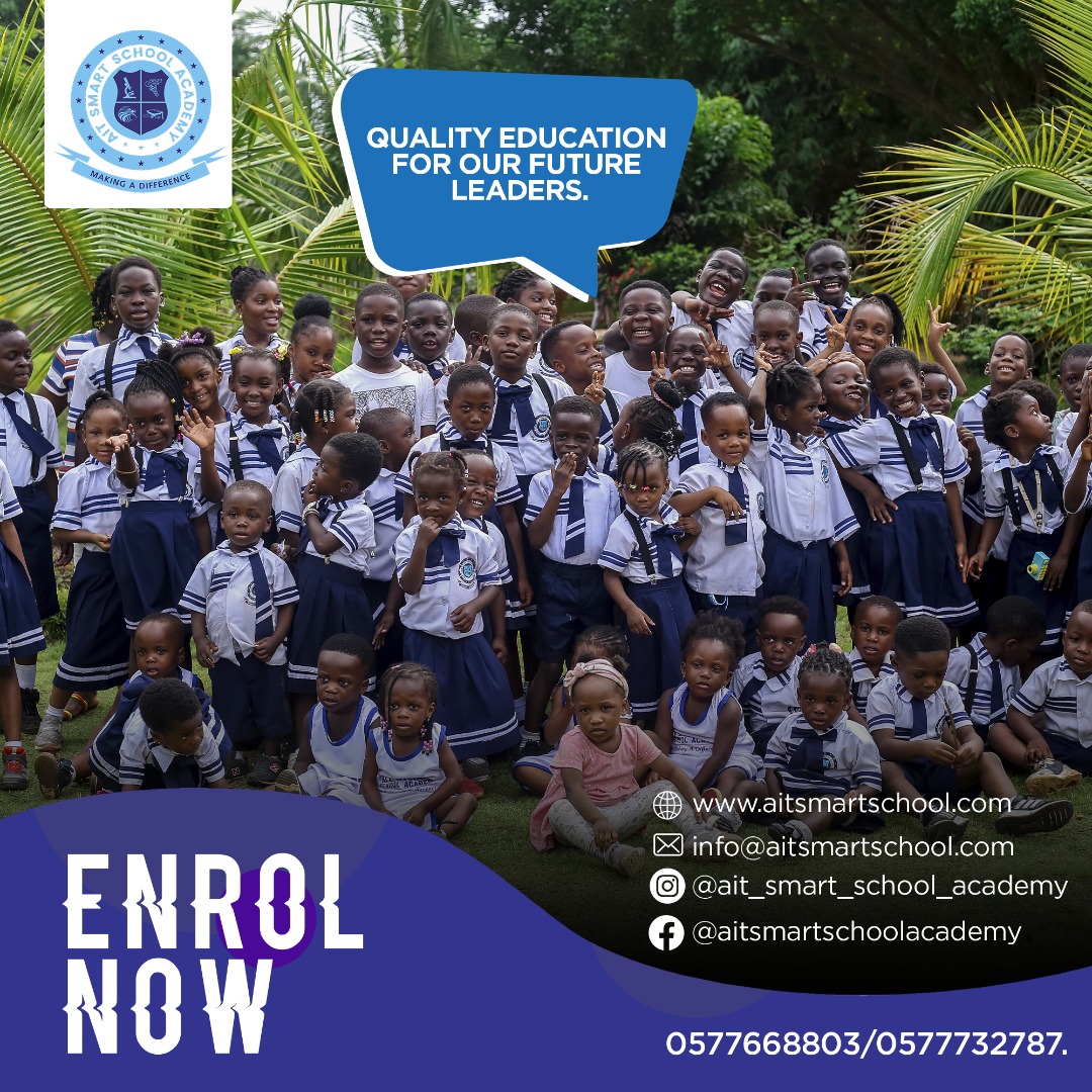 smart_ait's tweet photo. Admission Open for the 2022/2023 Academic Year.
-Pre-School
-Primary School
we are located at Accra(Awoshie &amp; Haatso) and Kumasi.
Call us on 0577668803/0577732787. https://t.co/pjWJWqvAdG