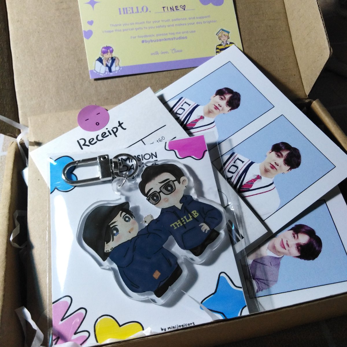 btsphcart's tweet photo. hello @busankmstudios, my keyring arrived safely!!! thank you so much for the smooth transaction and also for the cute freebies! thanks also for accomodating my request 💜

 #bybusankmstudios ♡ https://t.co/rynNOM99uT