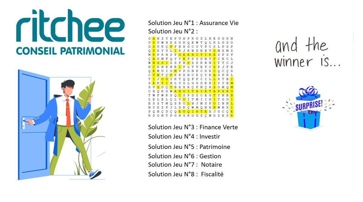 Bien rentré-e de Vacances ?
MERCI 🙏 d'avoir joué avec nous tout l'été 🎮 !  Voici les solutions

Le Jury se réunit pour récompenser le Winner ou la Winneuse  🎁 à Bientôt !
