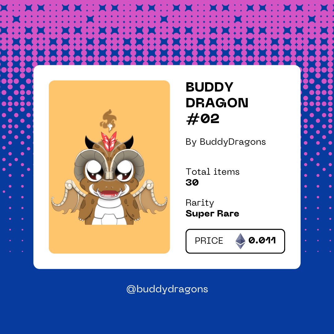 buddydragons's tweet photo. 🎁 #NFT GIVEAWAY🎁

I am happy to giveaway one of my NFT 🤑

#NFTGiveaways #NFTs #NFTCommunity 

To ENTER:
- FOLLOW @buddydragons 
- RETWEET
- COMMENT https://t.co/zxtmLuLJC4