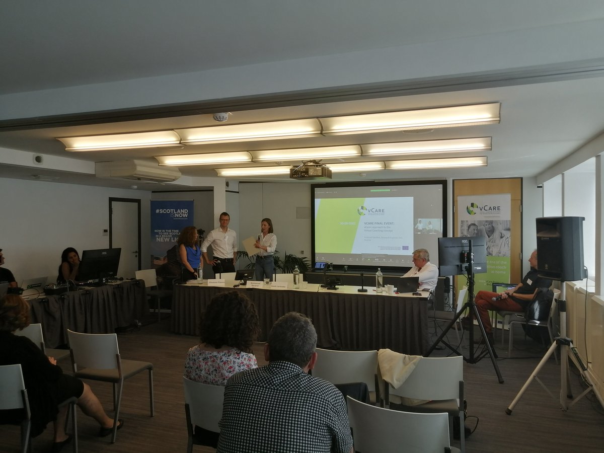 eVITA_coach's tweet photo. 🔴Live now @vCare_project and @LifebotsMSCA workshop moderated by @SARAHJANBOECKE "Virtual versus physical coaches: Pros and cons" with #EmmanuelSandner from @AITtomorrow2day and #ElisabetePitarma from @caritascoimbra https://t.co/EUshcuUwuI