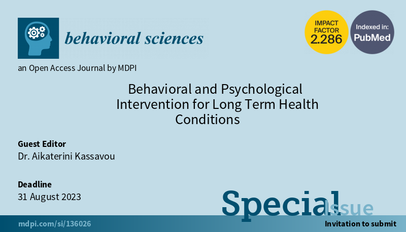 Behavsci_MDPI's tweet photo. Behavioral and Psychological Intervention for Long Term Health Conditions https://t.co/xSINj26CxE #mdpibehavsci via @Behavsci_MDPI https://t.co/XvnVvHGl6T