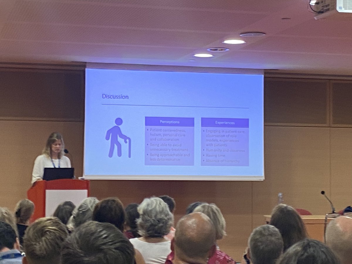 Putting into words why geriatricians are some of my favourite people. Excellent presentation on qualitative  study of professional identity formation from a six week geriatrics internship…moving from cure-based to care-based heroism. #AMEE2022