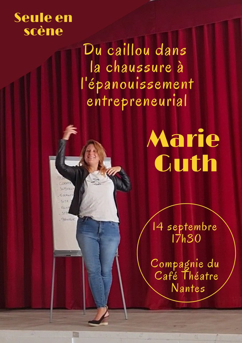 asso1nspire's tweet photo. "Pétillant et inspirant..." 🎫 1nspire vous offre votre ticket pour l'avant-première du dernier show de Marie GUTH.

Rendez-vous le 14 septembre à la @Compagnienantes  et juste ici pour réserver gratuitement en ligne ➡️https://t.co/AVFb72LFBU https://t.co/XGcwzPWoC0