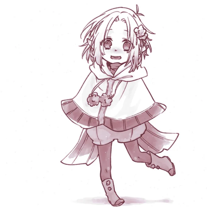 だいーぶ前に描いたシマエナガちゃんモチーフ見返すと足捻ってんなこれ 