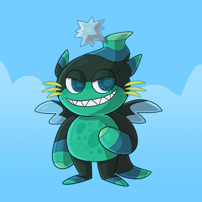 Loved 's idea of creating a chao-sona with  #ChaoViewerSo here, I made a lil gremlin.  