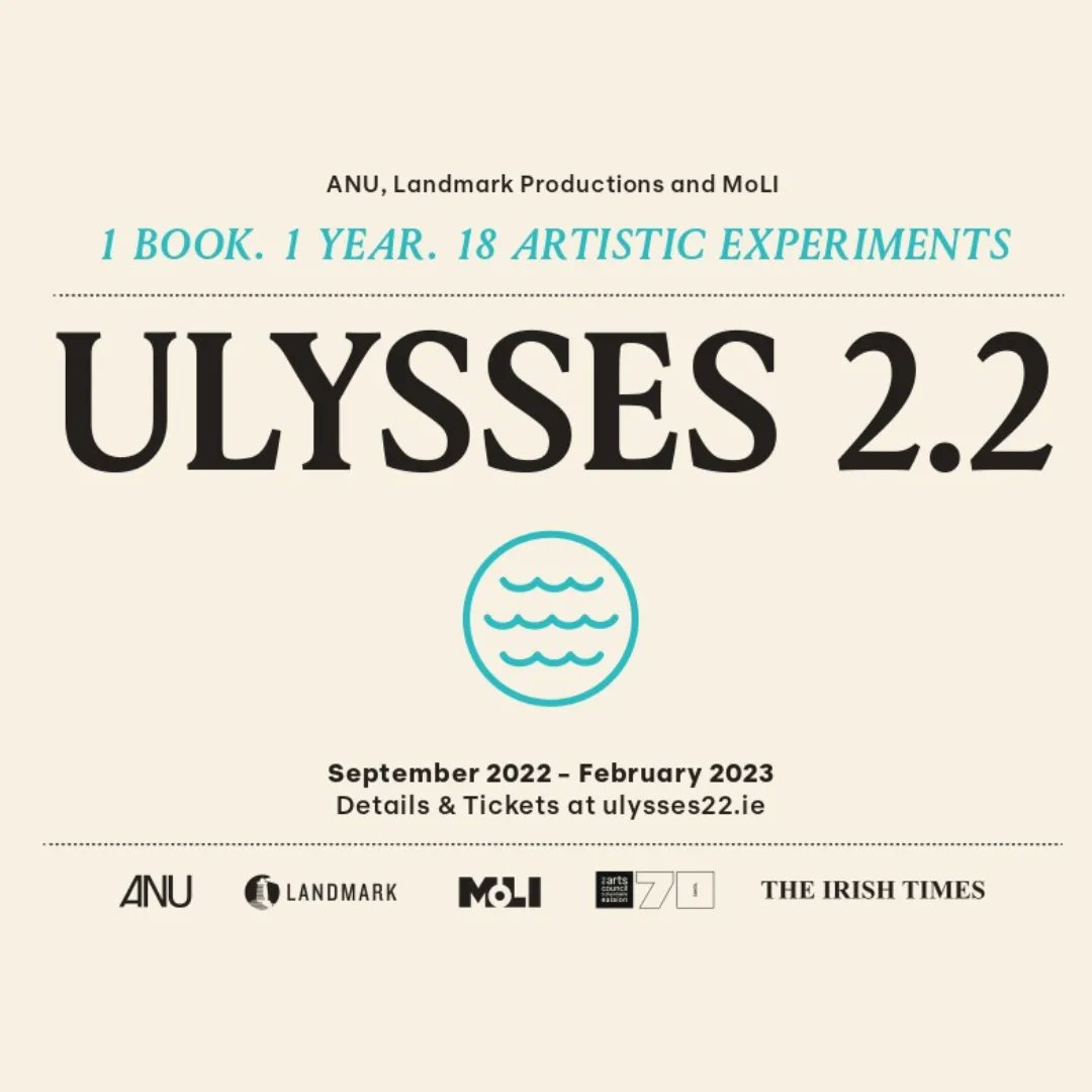 ANU (@anuproductions) on Twitter photo Announcing the upcoming episodes of #ulysses22 running from September 2022 until February 2023.
Beginning this weekend with <a href="/FehdahFoli/">Fehdah</a> at <a href="/EPfestival/">Electric Picnic</a>
Visit: ulysses22.ie for all the info.
<a href="/MoLI_Museum/">MoLI – Museum of Literature Ireland</a> | <a href="/LandmarkIreland/">Landmark Productions</a> | <a href="/IrishTimes/">The Irish Times</a> Announcing the upcoming episodes of #ulysses22 running from September 2022 until February 2023.
Beginning this weekend with <a href="/FehdahFoli/">Fehdah</a> at <a href="/EPfestival/">Electric Picnic</a>
Visit: ulysses22.ie for all the info.
<a href="/MoLI_Museum/">MoLI – Museum of Literature Ireland</a> | <a href="/LandmarkIreland/">Landmark Productions</a> | <a href="/IrishTimes/">The Irish Times</a>