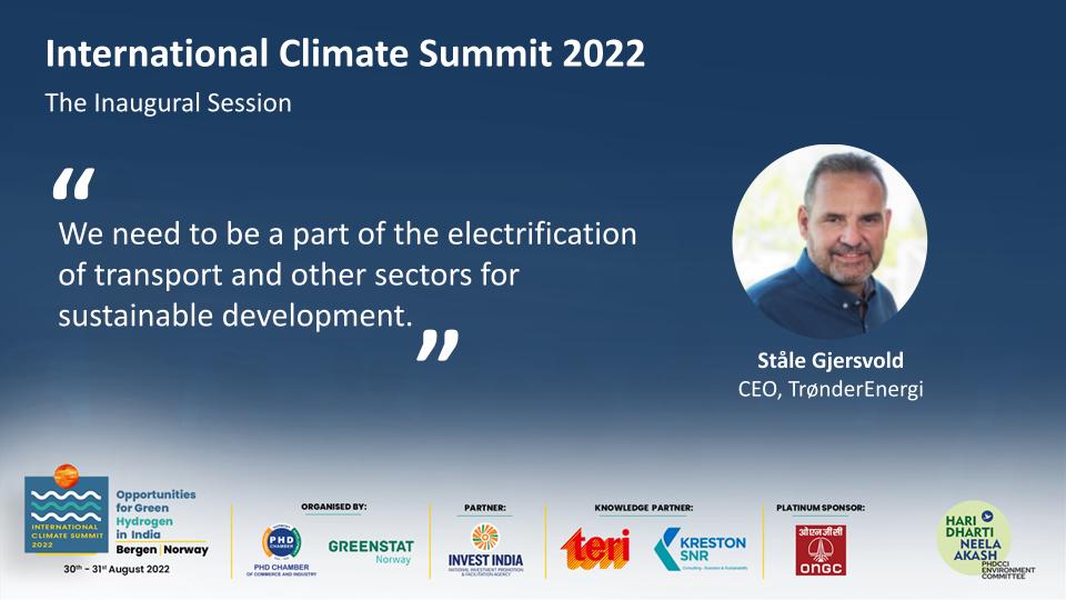 Mr <a href="/Staale_Gj/">Ståle Gjersvold</a>, CEO, <a href="/TronderEnergi/">TrønderEnergi</a> sharing his insights in the Inaugural Session at the International Climate Summit 2022

#GreenPlanet #ClimateChange #SaveOurPlanet #NoPlanetTwo #India #Norway #Summit
