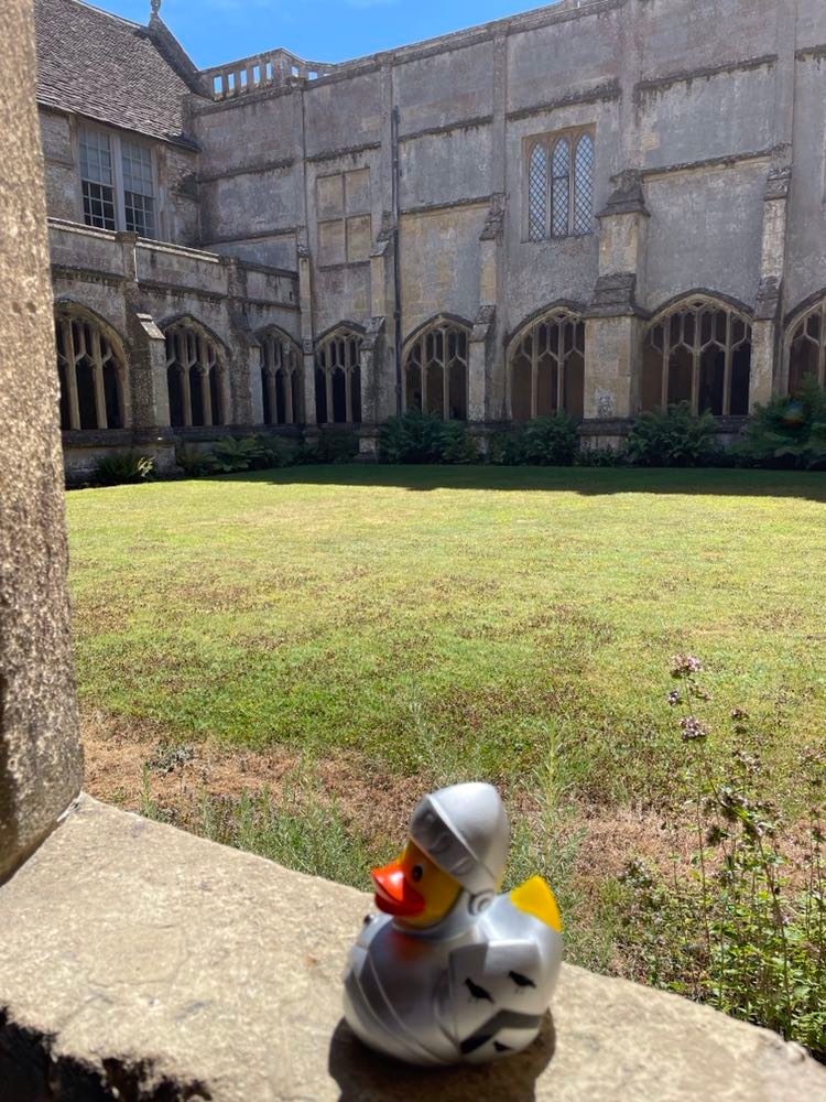 PublicPast's tweet photo. This week, Sir Quackalot has sought out the beautiful @LacockNT Abbey, Wiltshire. Founded by Ela, Countess of Salisbury, in 1232, the Abbey subsequently became a Tudor stately home. Today it's perhaps best known for it's use as a set in Harry Potter and the Philosopher's stone https://t.co/LhvBCpmT4c