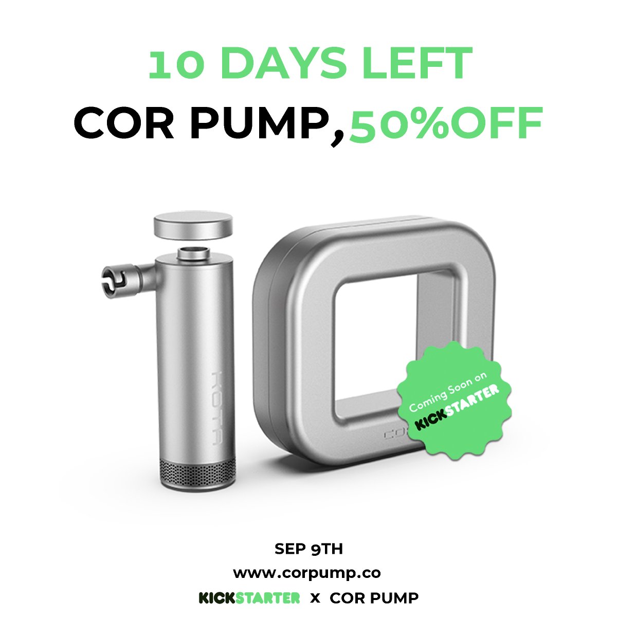 cor_pump's tweet photo. 10 days to go! Link in bio.๐ค๐ปโ
โ
#corpump #instatech #innovation #technologyโ
#comingsoon #geek #productlaunch #kickstarter #indiegogo #startup #kiteboarding #kitesurf #kitepump https://t.co/fZiDLpYAl1