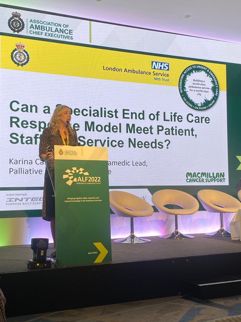 Great to represent the @MacmillanLondon EoLC team today at #ALF2022 and present our service evaluation for the pilot EoLC response model &amp; sharing our learning   <a href="/Ldn_Ambulance/">London Ambulance Service</a>
