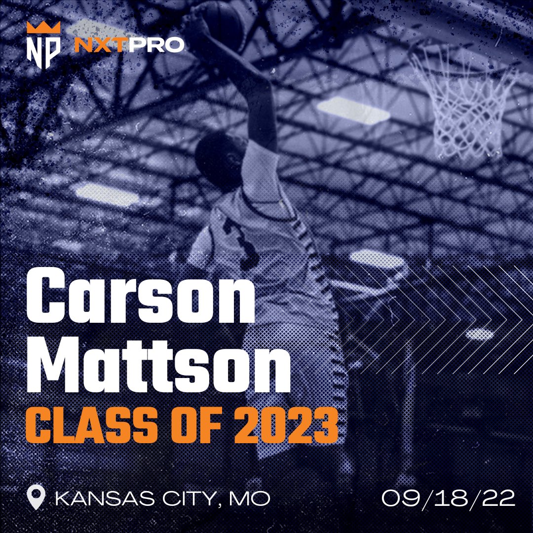 NXTPROHoopsSE's tweet photo. Carson Mattson is locked in for the NXTPRO Kansas City Camp on September 18th! 

@carson_mattson 
@NxtProHoops 

Register Now👇
https://t.co/e9LHdxuoya… https://t.co/c6fuFC4AqJ