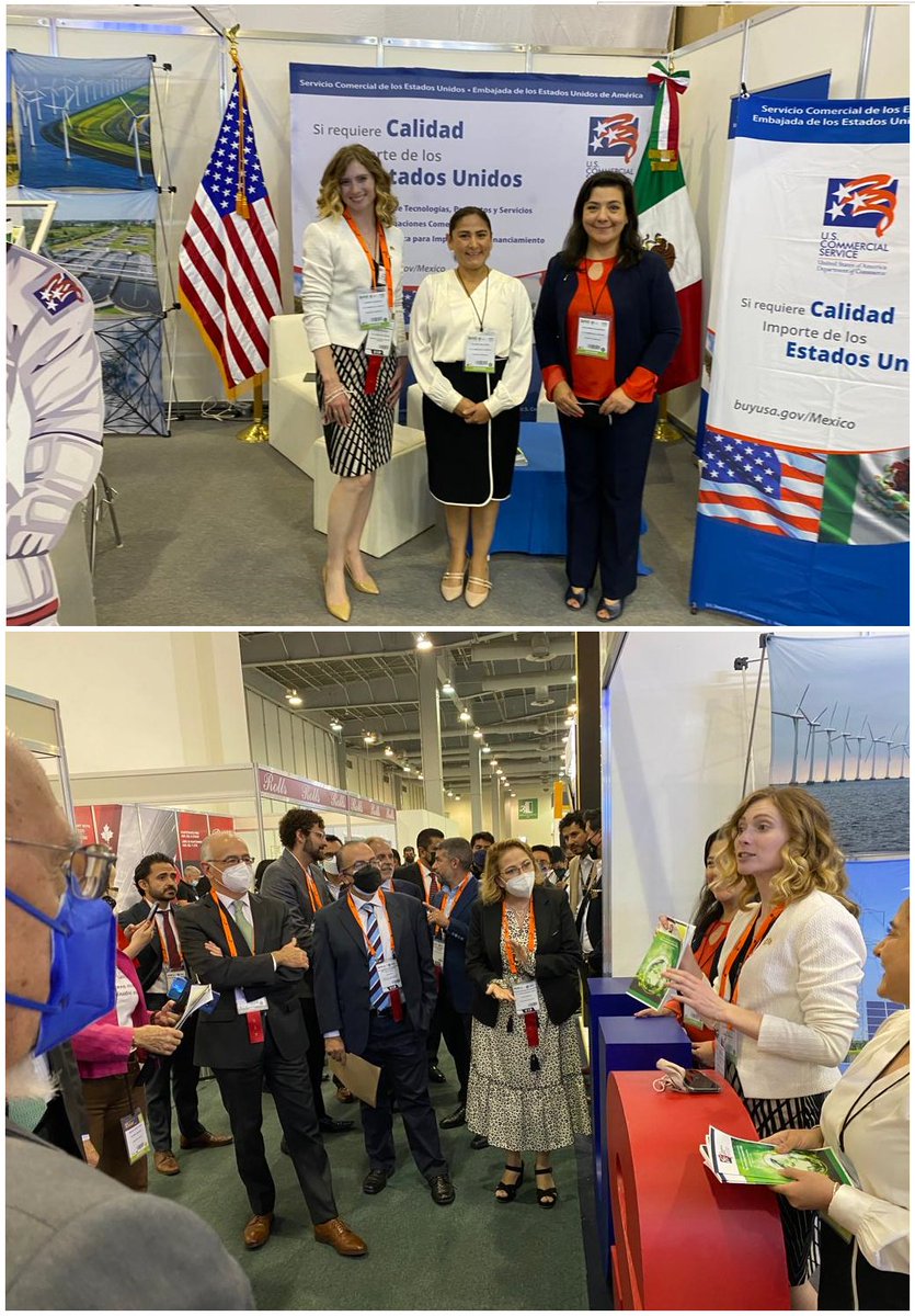 uscsMexico's tweet photo. Estamos listos en @thegreenexpomx y @Aquatech_Mex! Conoce la tecnología sustentable de las empresas de #EEUU presentes en la expo. Nuestra Agregada Comercial Lauren Coughlin y las Especialistas Claudia Salgado y Alejandra Calderon en stands 1501 y 2421 te asesoran @USEmbassyMEX https://t.co/SjGsokKTlh