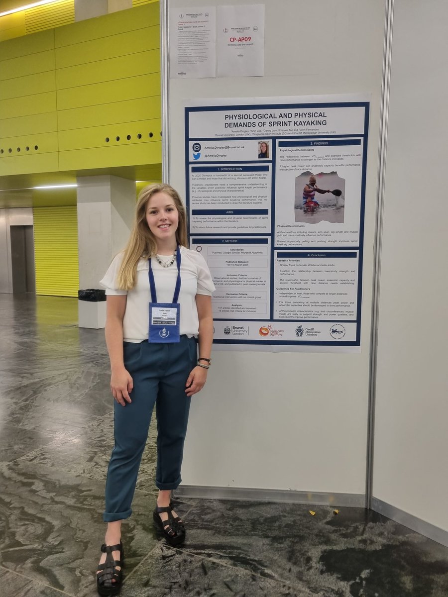 ameliadingley's tweet image. Fantastic week at @E_C_S_S learning about others research and meeting people 📚😄 It was great to present our research on the physical and physiological demands of Sprint Kayak performance! #SportsScience #ECSS2022 Thank you @Bruneluni and @DrJFTFernandes for supporting this!