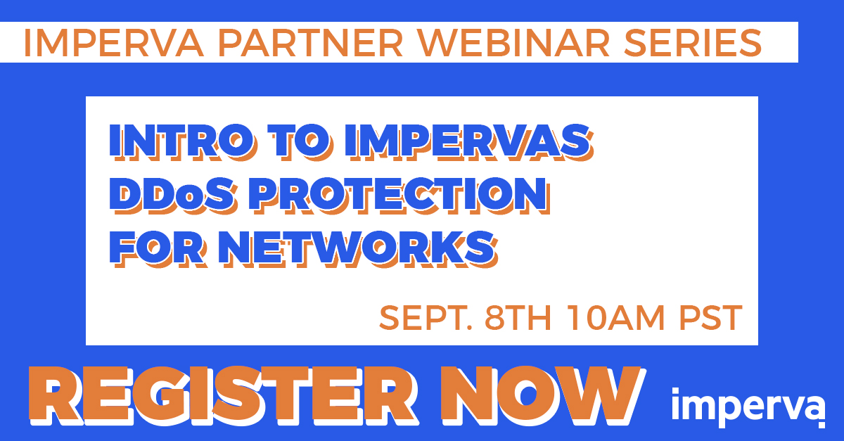 Join Imperva’s webinar on September 8th at 10am PST to find out what makes Imperva a leader in Network DDoS Mitigation. For more information around this webinar check out the registration link below! #aboveandbeyond #PartnerWebinarSeries #DDoSMitigation imperva.zoom.us/webinar/regist…