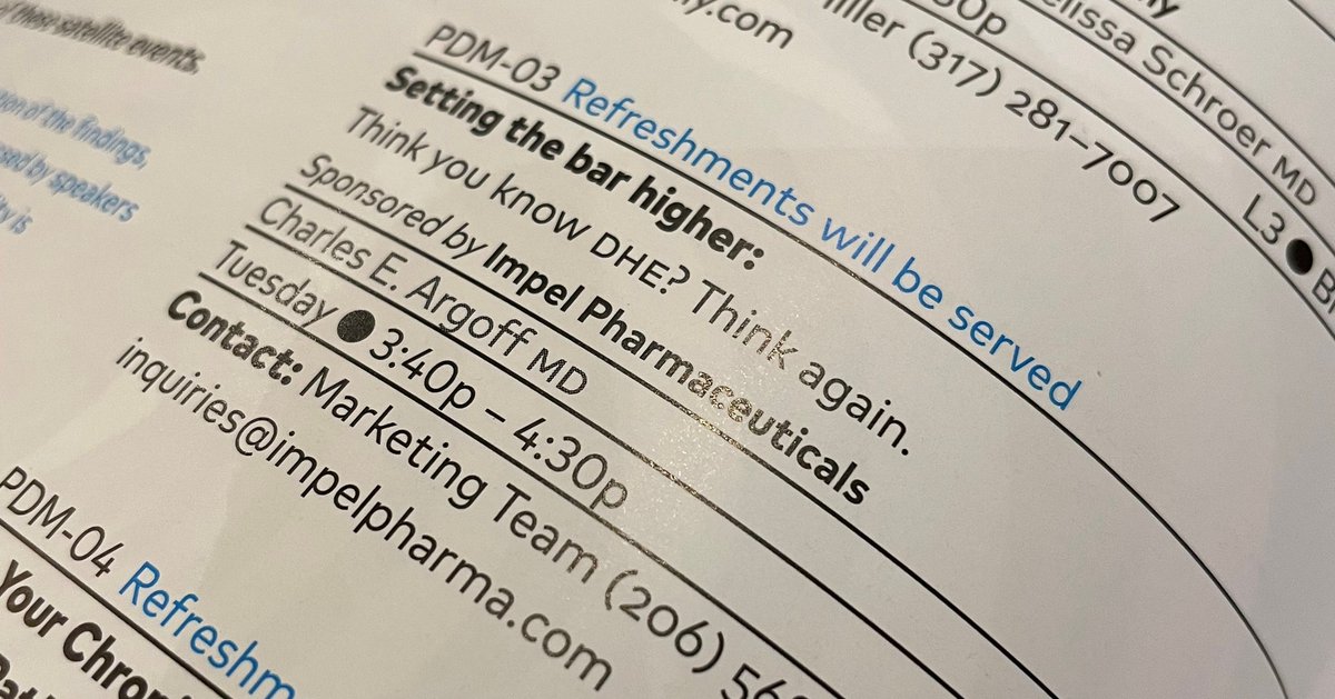 PAINWeek's tweet photo. Coming very soon: 3:40-4:30 Level 3 Brera Ballroom at PAINWeek. Dr. @charlesargoff will present Setting the bar higher: Think you know DHE? Think again. Sponsored by Impel Pharmaceuticals.
#painmanagementconference #painconference #health #science #DHE https://t.co/2KfZ9dUO8M