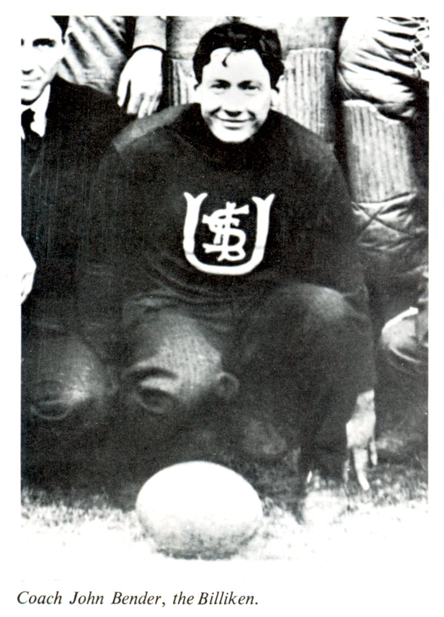 John Reinhold Bender (1882-1928), the handsome devil in our profile pic, was hired to coach #SLU Football #OTD in 1910. He went 13-3-1 in his two seasons at SLU, and most importantly inspired our equally handsome mascot, <a href="/The_Billiken/">The Billiken</a>