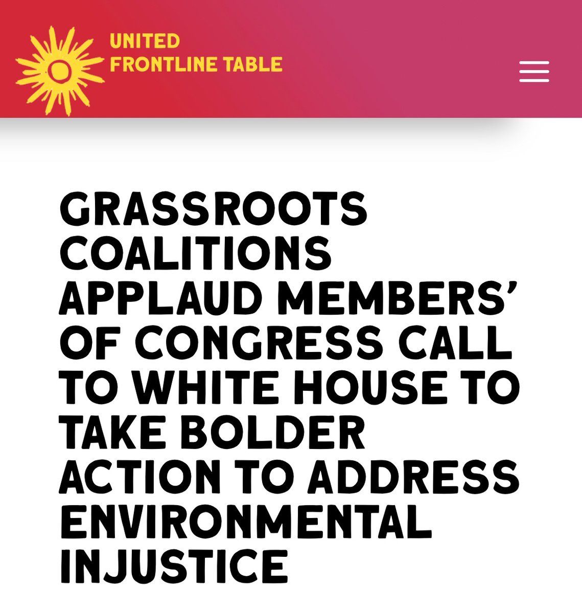 CJAOurPower's tweet photo. The Green New Deal Network & the #UnitedFrontlineTable laud the members of Congress who sent a letter to the @WhiteHouse demanding President @JoeBiden implement his #Justice40 Initiative to the highest standards of environmental justice.
Statement: https://t.co/lxu29tKG4i https://t.co/pVEy5Lqgkl