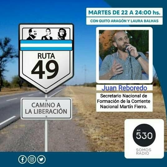 defierroradio's tweet photo. Ruta 49, El Camino de la Liberación 
🛣️4️⃣9️⃣ 
🎉 Subite a la Ruta de la Justicia Social 🎉

Conducen @quitoaragon y @LauraBalhas
Vamos a estar charlando con:
🎙️ Nestor Rojas
🎙️ Juan Manuel Reboredo
🎙️ @JoseDeFierro
🎙️ Pamela Vázquez Vigo

¡De 22 a 24hs en @somosradioam530!
#Ruta49 https://t.co/1LPnXFxxiV