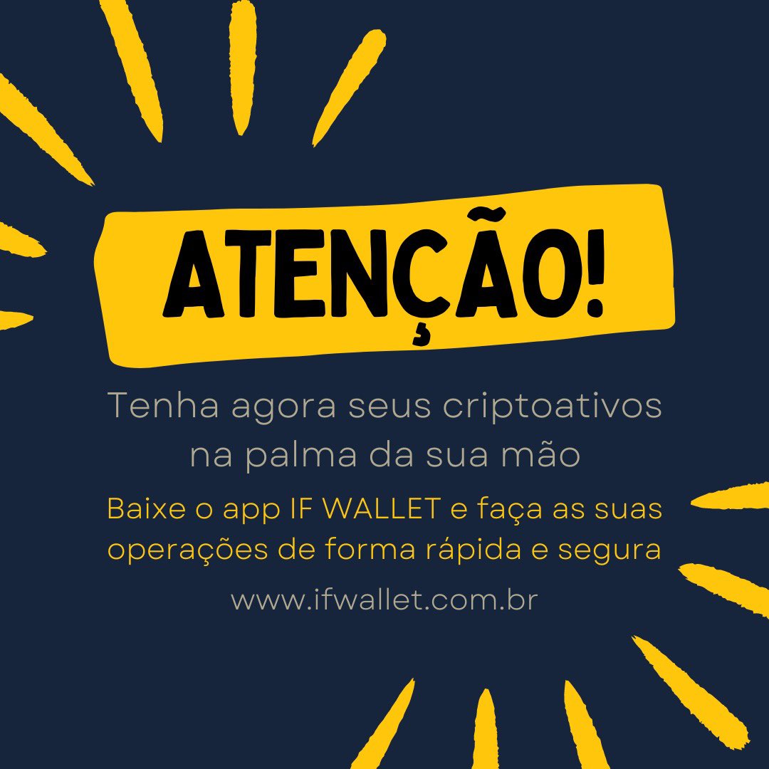 Conheça a If Wallet, sua carteira de criptomoedas que possibilita operar suas moedas digitais de forma segura, prática e rápida.
Entre no link da bio e baixe o app!
ifwallet.com.br