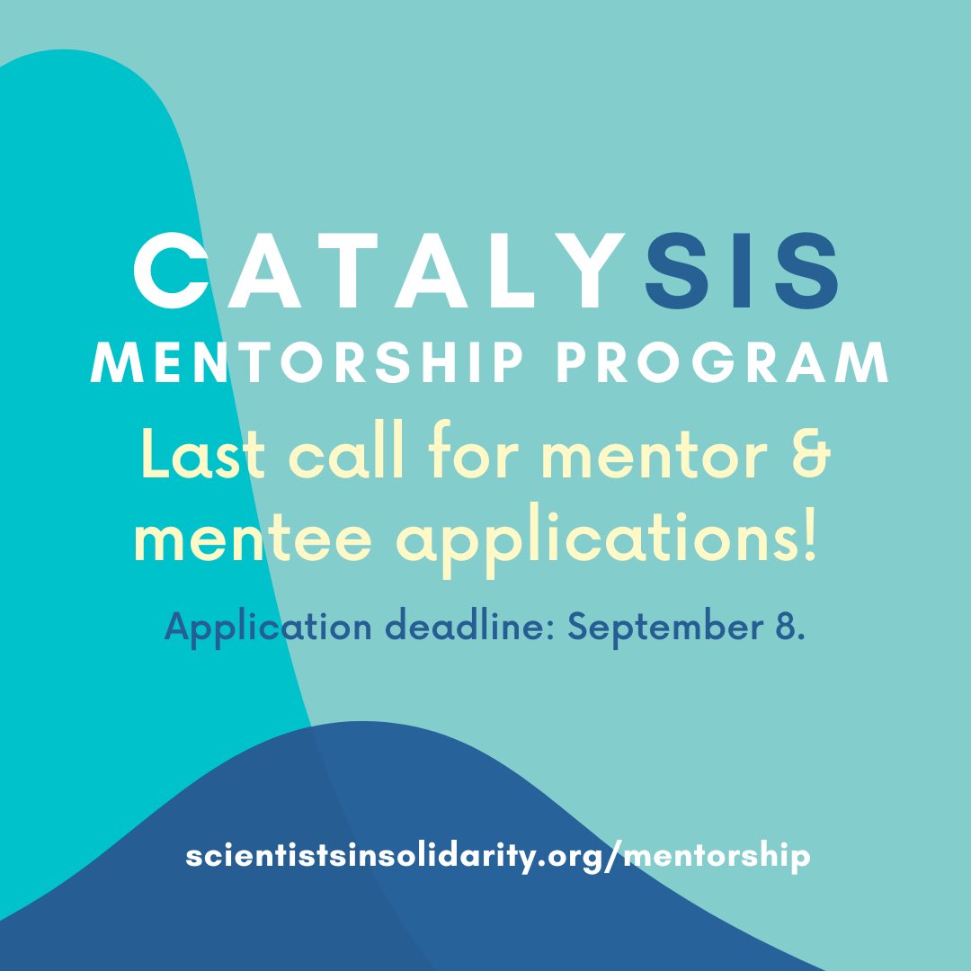 solidaritystem's tweet photo. Last call for mentor and mentee applications! We created the program to support Boston-based BIPOC applying to life science grad programs (M.S. or Ph.D. programs), post-bacc programs, or industry jobs. Learn more about eligibility and apply here by 9/8: https://t.co/vMYH1EO1nq https://t.co/yCiMckCP3q
