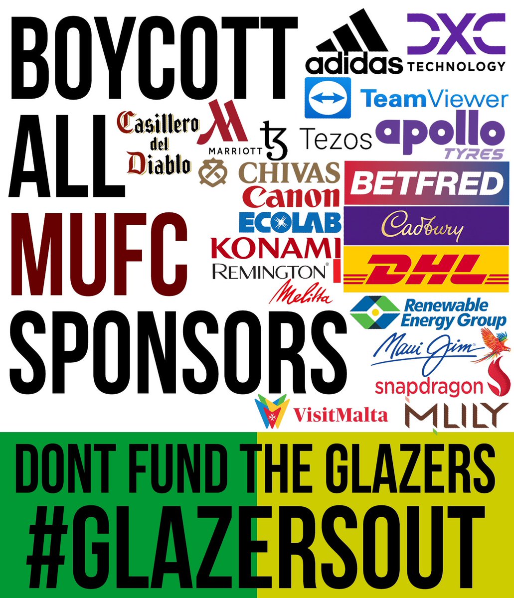 andrewlloyd180's tweet photo. DO NOT BUY ANY #MUFC MERCHANDISE

DO NOT FUND THE GLAZERS POCKETS

THE MESSAGE IS CLEAR

TIME TO GO GLAZERS, YOUR NOT WELCOME

WE WANT OUR CLUB BACK
#GlazersOut
#GlazersSellManUtd
#GlazersGo
#GlazersSellNow
#WeWantOurClubBack https://t.co/QFDHdeCrmB