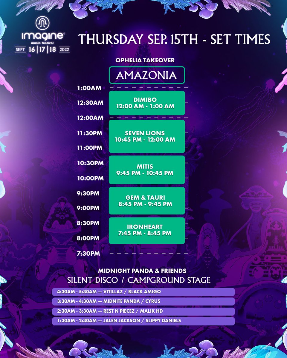 Imagine Music Festival 2022 schedule