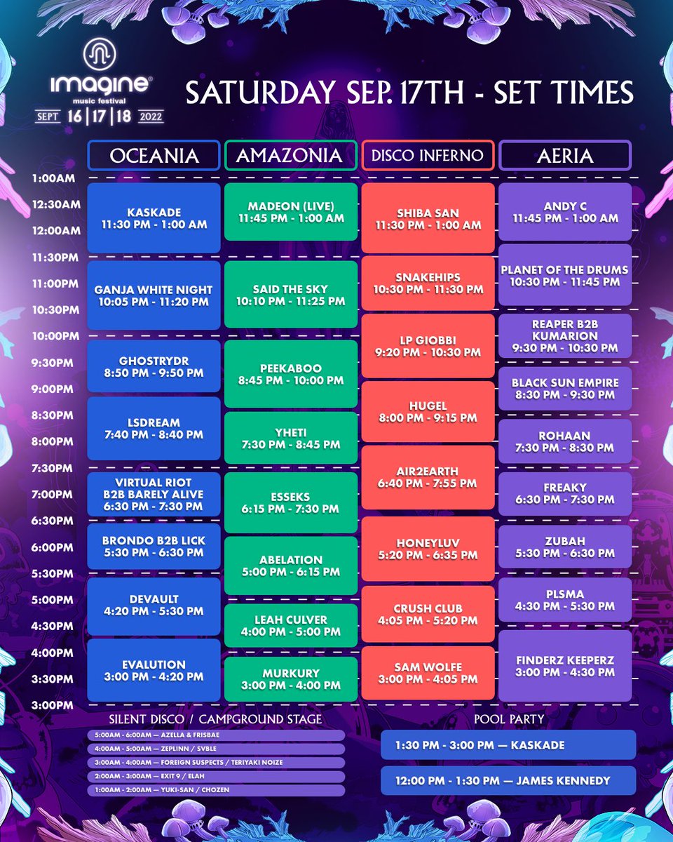 Imagine Music Festival 2022 schedule