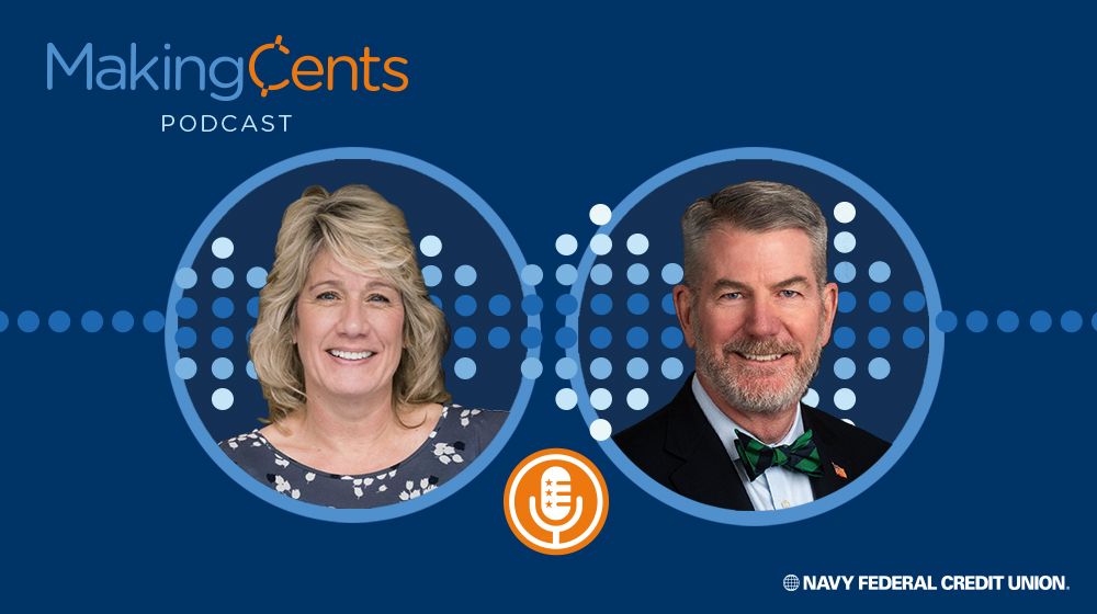 NavyFederal's tweet photo. Rates are changing and prices are rising. It may be time to adjust your investment strategies. Navy Federal Investment Group VP Kevin Driscoll and Financial Advisor Katie Hill discuss managing money during economic shifts in our latest MakingCents episode. https://t.co/l9kRU52iWh https://t.co/xKYWwGg6Gq