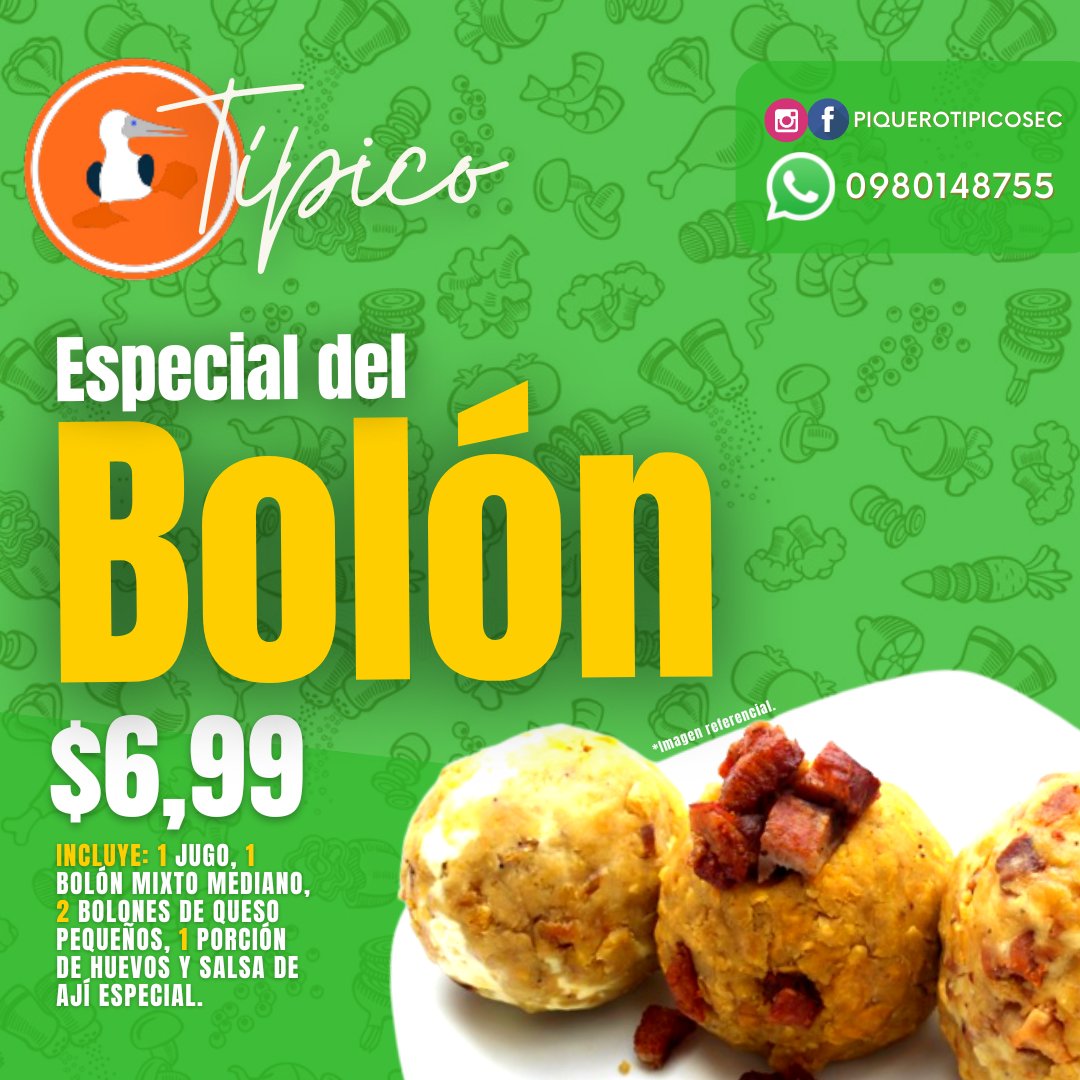 piquerosec's tweet photo. Disponible para este sábado 10 de Septiembre 2022. Programen su pedido con 1 día de anticipación. Costo de🛵según zona.

#Especial #Bolón #EspecialdelBolón #Bolones #Delivery #Parallevar #adomicilio #Guayaquil #Ecuador #Piqueros #PiquerosTípico https://t.co/92CcxOEYme