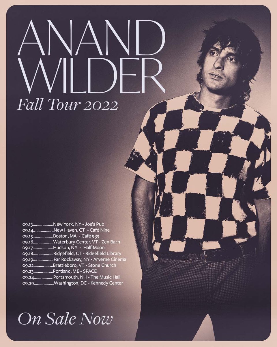 Twitter people!! Get tickets for my upcoming Fall tour!! anandwilder.com/tour