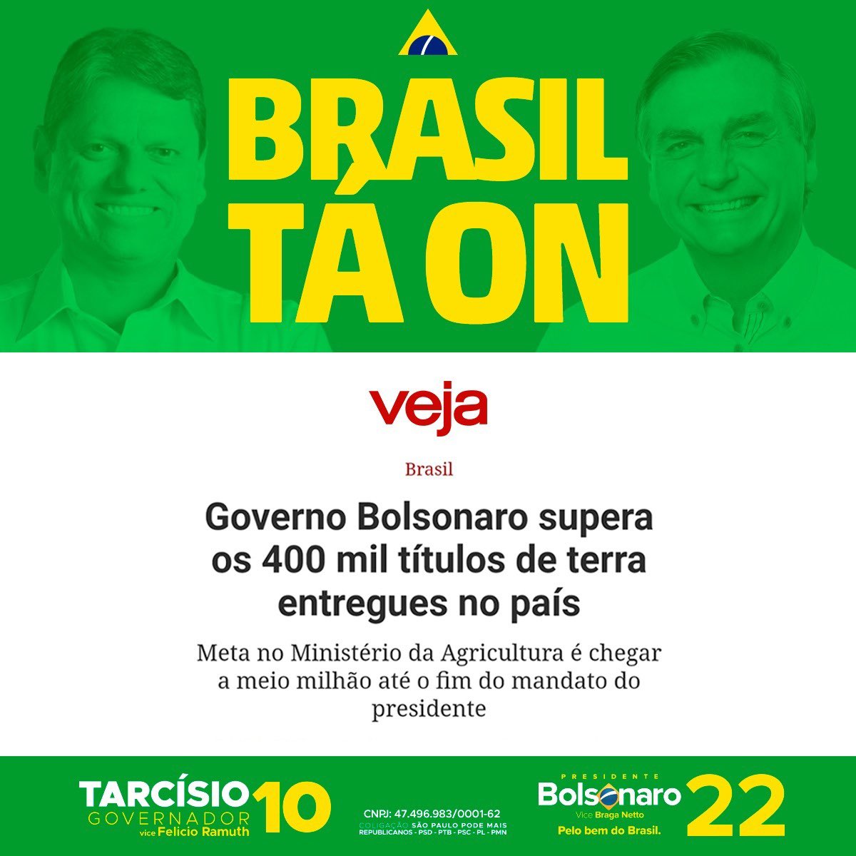 SABE POR QUE VOCÊ NÃO ESCUTA MAIS FALAR DO MST?

Porque o presidente Bolsonaro revolucionou a regularização fundiária no Brasil. São mais de 400.000 novas propriedades. Famílias que vão poder tirar do seu trabalho o sustento e o alimento. Parabéns, <a href="/JairBolsonaro/">Jair M. Bolsonaro</a>!

#Bolsonaro22