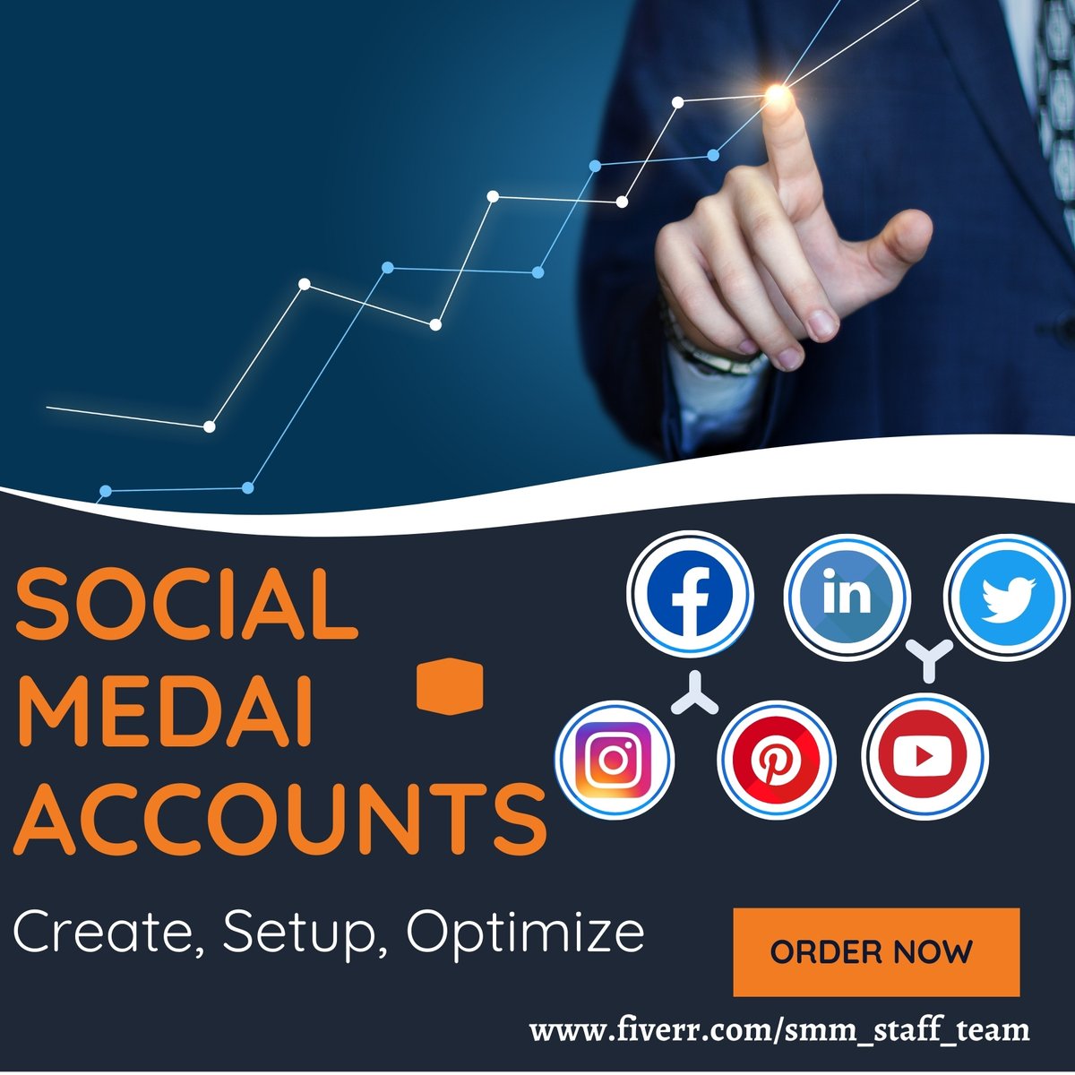 I will perfect create, setup, social media accounts, and optimize professionally.
Visit now: fiverr.com/share/P0GBdL

#socialmediaaccounts #socialmedia #socialmediamarketing #digitalmarketing #twitter #socialmediamanager #instagram #facebook #socialmediamanagement #pinterest