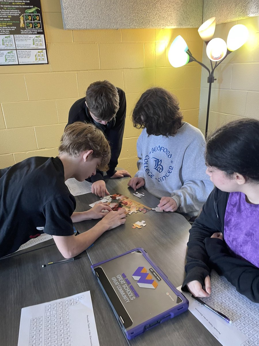 MrsMasters0708's tweet photo. 8th graders reviewed what they know about the Periodic Table with the puzzle race game today! One of my favorites! #achievechargers @Derek_Eaton19 @MrJBolek https://t.co/TfwuLwWQSq