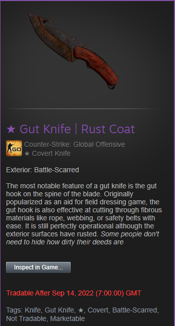 b0denmaster's tweet image. 🚨GIVEAWAY TIME!🚨
(Gut Knife | Rust Coat BS - 80$)

How to enter the giveaway:

📍Follow @b0denn &amp;amp; @gambabit
📍Retweet this tweet!
📍Tag 1 friend!

Winner will be selected 14th September, Best of luck to everyone!🍀