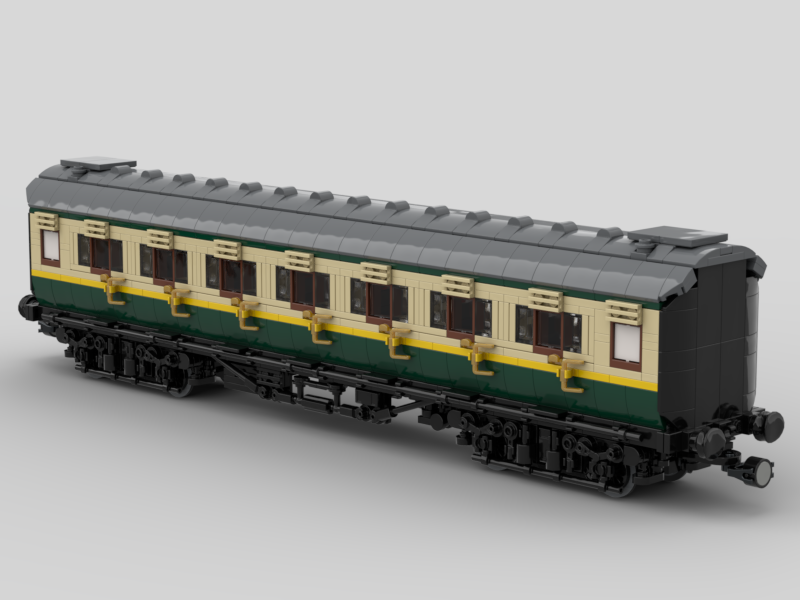 LegoRailway's tweet image. A first class Maunsell express coach! finally! It's got a full interior that can fit 2 minifigures in each compartment and figures in the hallway! The other variations should come a lot quicker now that this on is done. aiming for 5, not sure what else aside from break and buffet