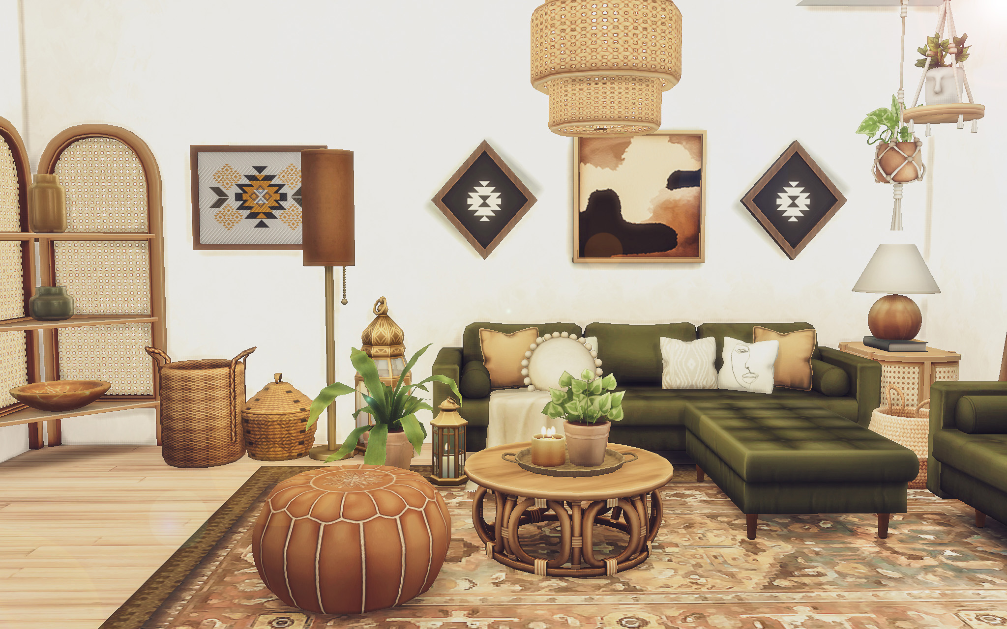 Bohemian Living Room Sims 4 Cc